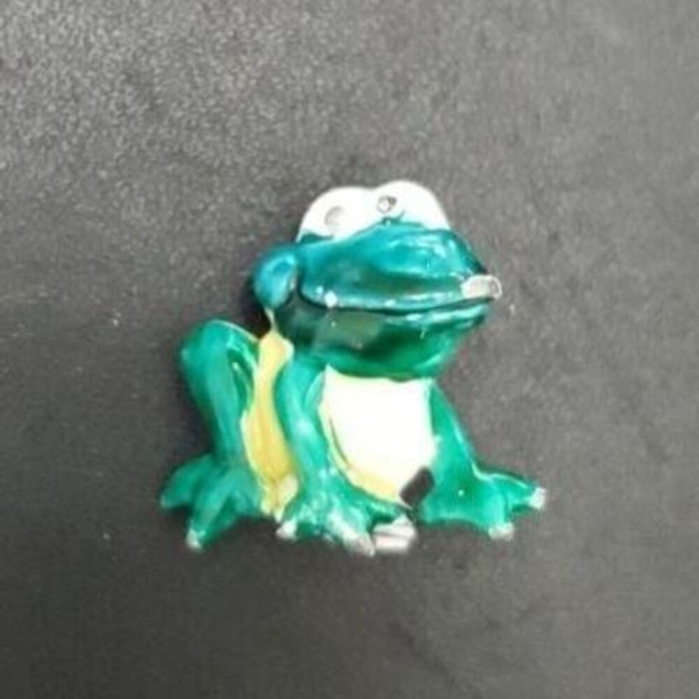 JJ vintage green frog brooch